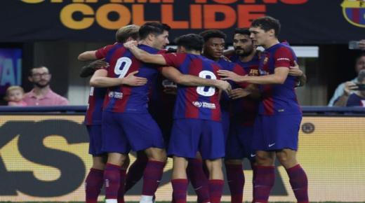 برشلونة يفوز وديا علي ميلان