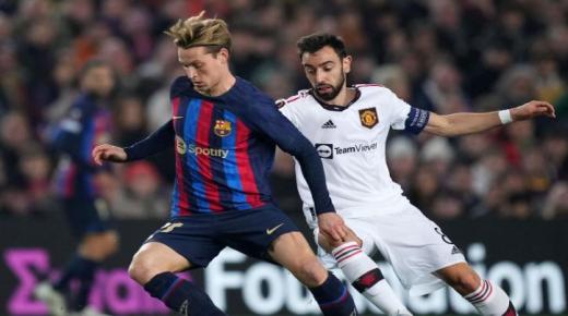 برشلونة يتعادل على ملعبة أمام مانشستر يونايتد في الدوري الأوروبي